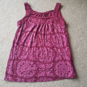 Magenta flower print tank top